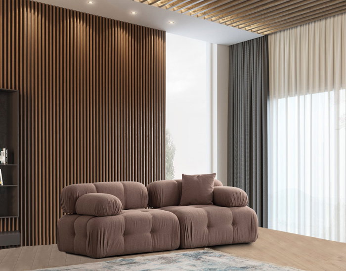 Atelier Del Sofa Sofá 2 Plazas L1-1R Capuchino con Respaldo y Brazos Ajustables